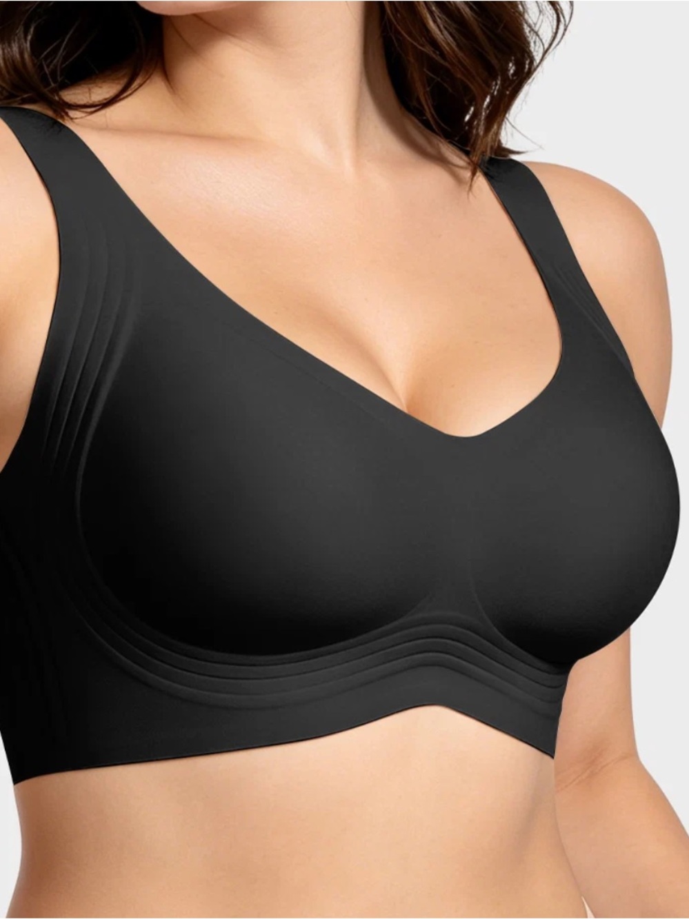 Shecurve Full-Coverage Wireless Pullover Bra Sz XL Black